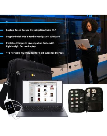 Suíte de investigação digital EX-1 com laptop Windows