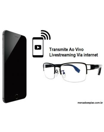 Micro câmera Óculos transmissão via Internet Ao vivo foco Texto 4G/LTE ELITE