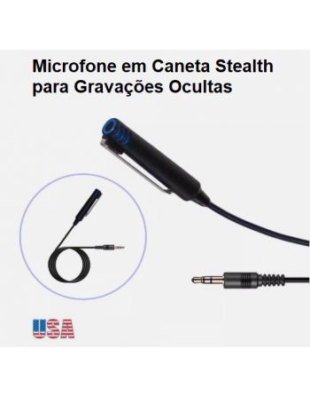 Microfone em Caneta Stealth para Gravações Ocultas