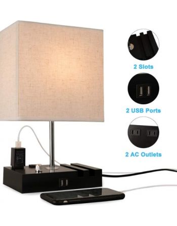 Luminária de mesa funcional com carregador USB Micro Câmera 4K oculta com DVR e WiFi Acesso remoto