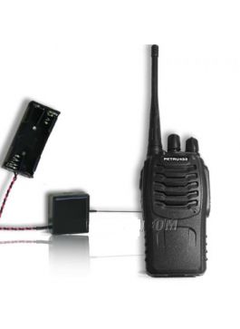 KIT UHF RECEPTOR E TRANSMISSOR ENCAPSULADO 3V VOX ATIVADO POR VOZ ATÉ 4 KILOMETROS