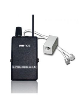 ADAPTADOR LINHA FIXA UHF 433MHZ E RECEPTOR UHF CRYSTAL CONTROLLED PLL 400 METROS
