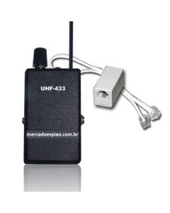 ADAPTADOR LINHA FIXA UHF 433MHZ E RECEPTOR UHF CRYSTAL CONTROLLED PLL 400 METROS