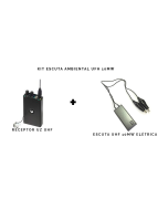 KIT Escuta ambiental UHF elétrica e Receptor