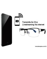 Micro câmera Óculos transmissão via Internet Ao vivo foco Texto 4G/LTE ELITE