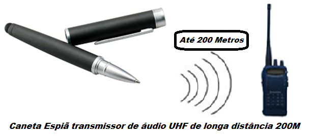 caneta espia UHF wireless sem fio